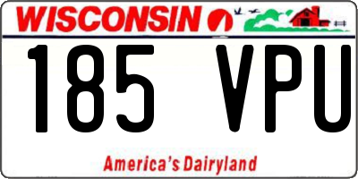 WI license plate 185VPU
