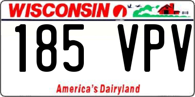 WI license plate 185VPV