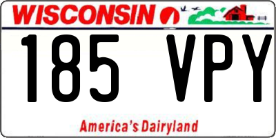 WI license plate 185VPY