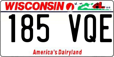 WI license plate 185VQE