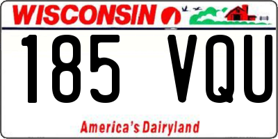 WI license plate 185VQU