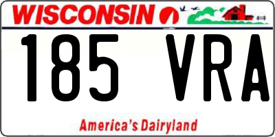 WI license plate 185VRA