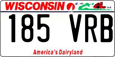 WI license plate 185VRB