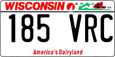WI license plate 185VRC