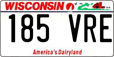 WI license plate 185VRE