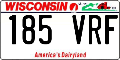 WI license plate 185VRF