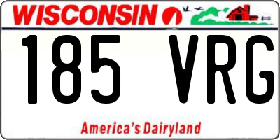 WI license plate 185VRG