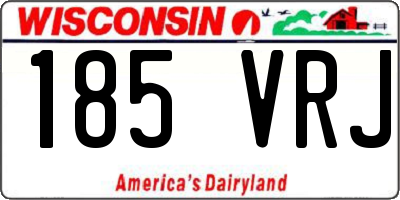 WI license plate 185VRJ