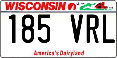 WI license plate 185VRL