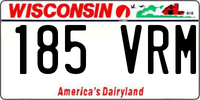WI license plate 185VRM