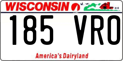 WI license plate 185VRO