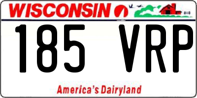 WI license plate 185VRP
