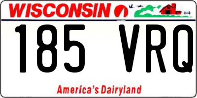 WI license plate 185VRQ