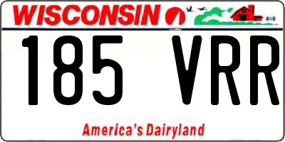 WI license plate 185VRR