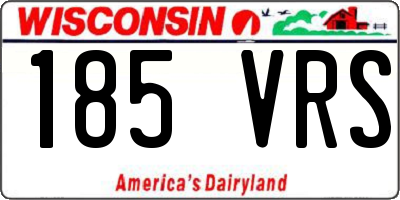 WI license plate 185VRS