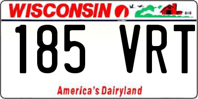 WI license plate 185VRT