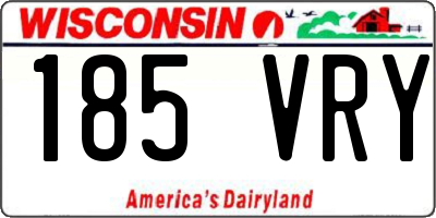 WI license plate 185VRY