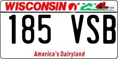 WI license plate 185VSB