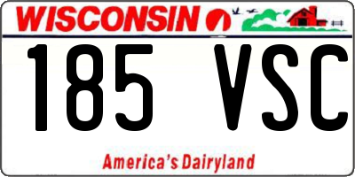 WI license plate 185VSC