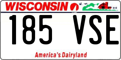 WI license plate 185VSE