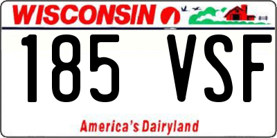 WI license plate 185VSF
