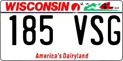 WI license plate 185VSG