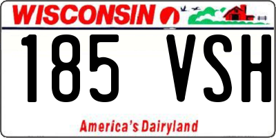 WI license plate 185VSH