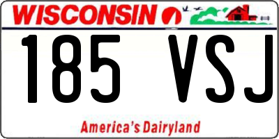 WI license plate 185VSJ