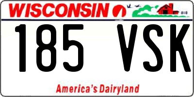 WI license plate 185VSK