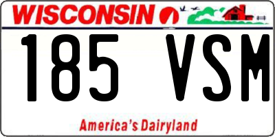 WI license plate 185VSM