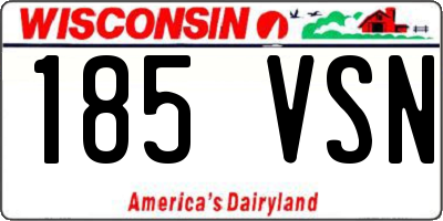 WI license plate 185VSN