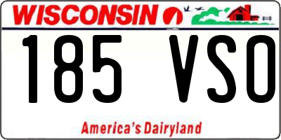WI license plate 185VSO