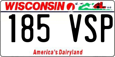 WI license plate 185VSP