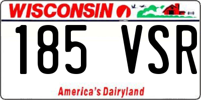 WI license plate 185VSR