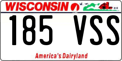 WI license plate 185VSS