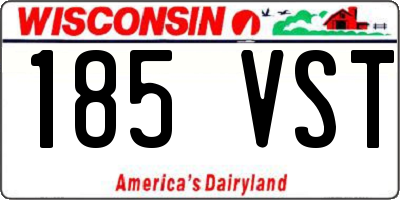 WI license plate 185VST