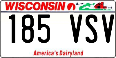 WI license plate 185VSV