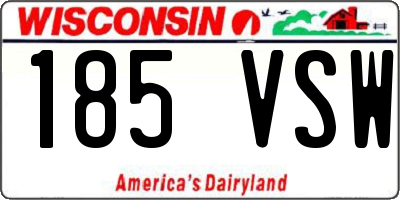 WI license plate 185VSW