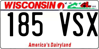 WI license plate 185VSX