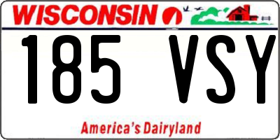 WI license plate 185VSY