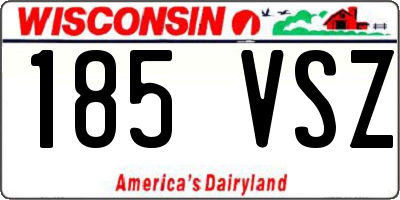 WI license plate 185VSZ