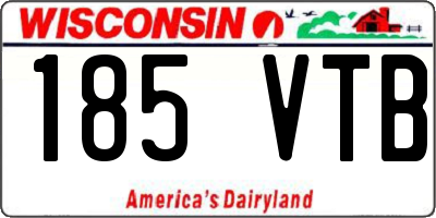 WI license plate 185VTB