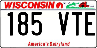 WI license plate 185VTE