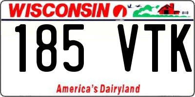WI license plate 185VTK
