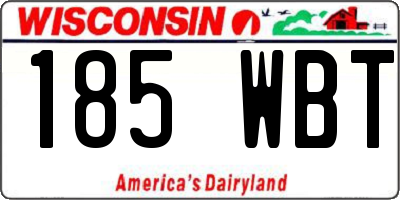 WI license plate 185WBT
