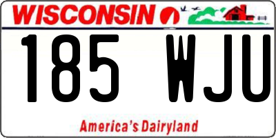 WI license plate 185WJU