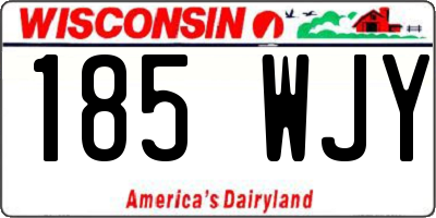 WI license plate 185WJY