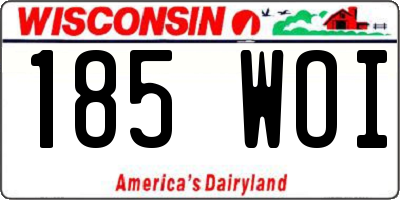 WI license plate 185WOI