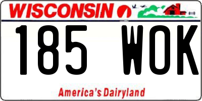 WI license plate 185WOK