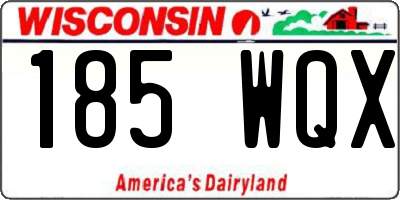 WI license plate 185WQX
